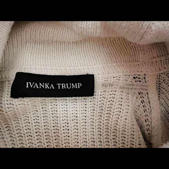 Ivanka Trump Sweater, Ivory color with rose gold zippers - Picture 6 of 8